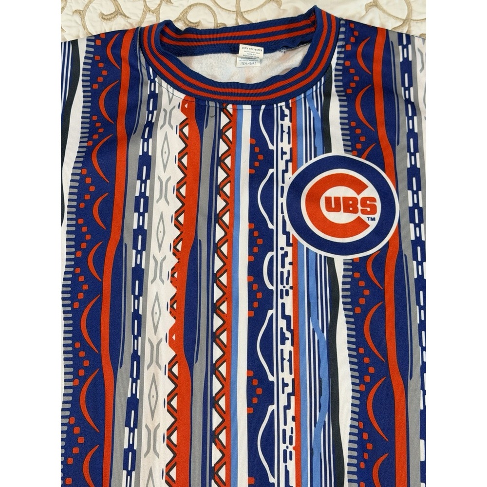 Chicago Cubs Adult XL Vintage Style Coogi Aztec All Over Print Sweatshirt MLB - Picture 4 of 8